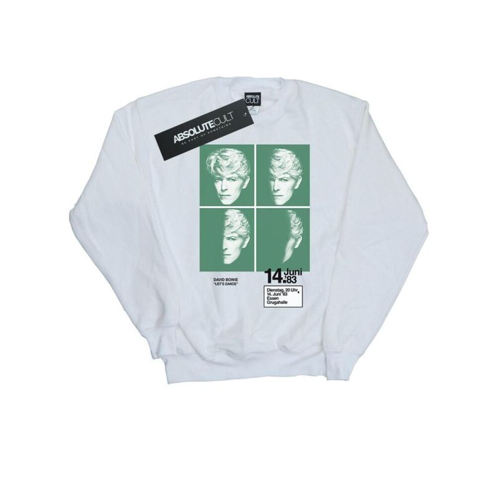 David Bowie Mens 1983 Concert Poster Sweatshirt / White